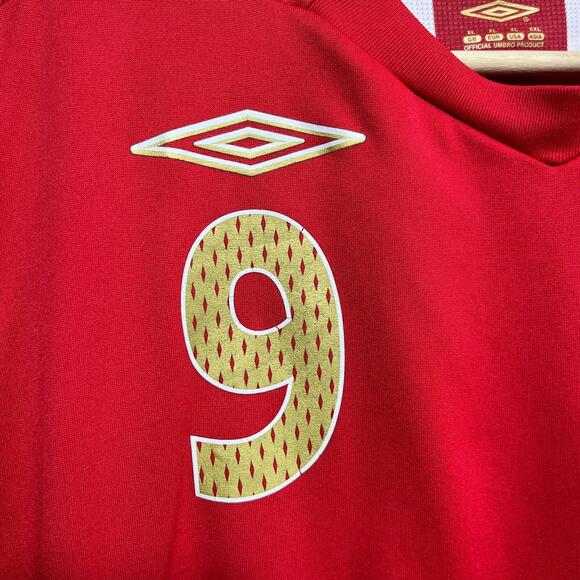 Vintage 2006 England National Team Home Red Umbro Jersey Size XL #9 Rooney - Picture 13 of 15